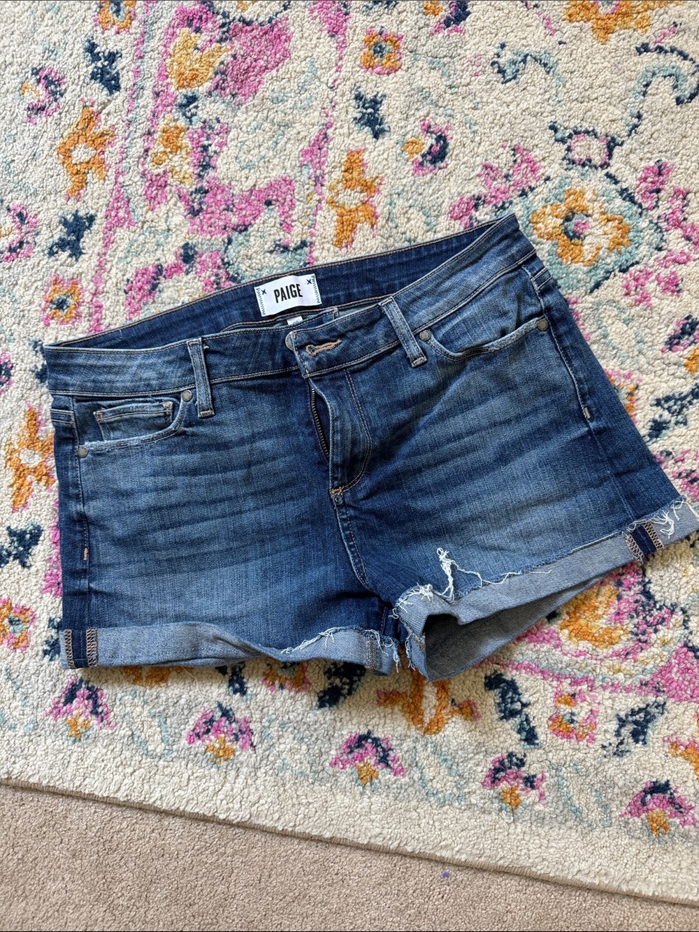 PAIGE Jimmy Jimmie Distressed Denim Cutoff Shorts